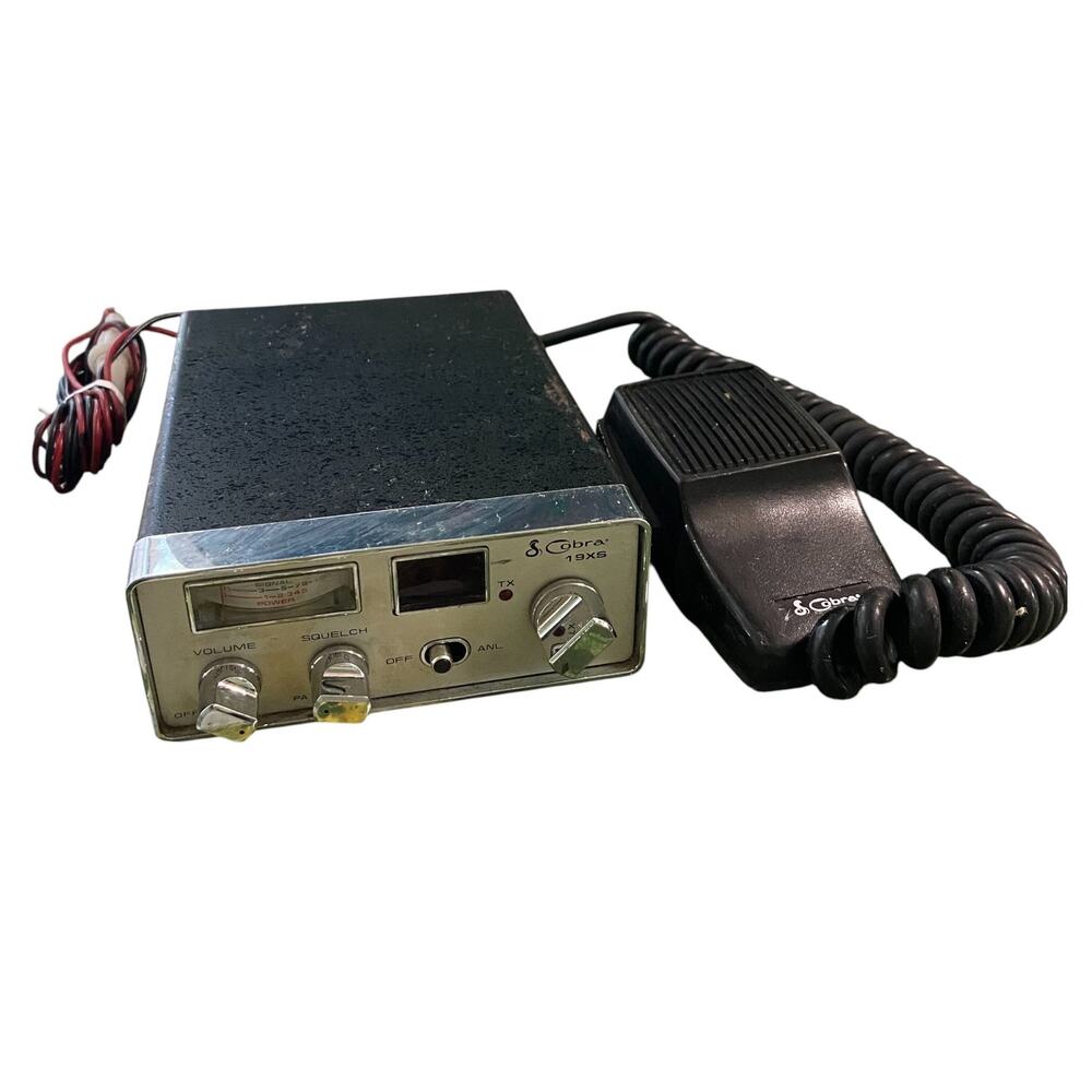 Cobra 19XS CB Mobile Radio 40 Channel OEM with Mic Cable Bracket 1985 Vintage